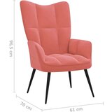  Stol za sproščanje s stolčkom roza žamet, (20597609) | Shoptok.si