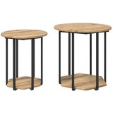  Set pomoćnih stolića 2 kom. Smeđa 50 x 50 x 50,5 cm | shoptok.hr
