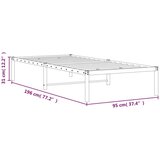 Metalni okvir za krevet bijeli 90 x 190 cm | shoptok.hr