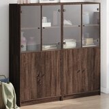 vidaXL Regal za knjige s vratima boja smeđeg hrasta 136x37x142 cm | shoptok.hr