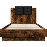  Okvir za krevet s uzglavljem i LED svjetlima boja hrasta Smeđa 75 x 190 cm | Shoptok.si