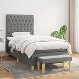 The Living Store Box spring postelja z vzmetnico temno siva 100x200 cm blago - Box Spring Postelja, (21516480) Cene