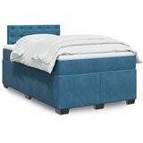 The Living Store Box spring postelja z vzmetnico modra 120x190 cm žamet - Box Spring Postelja, (21491939) Cene