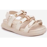 Boto Girls Sandals With Golden Detail Beige Lunessa | Shoptok.si