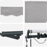 vidaXL Automatska uvlačiva tenda s LED svjetlima svjetlosiva 500x300 cm, Tenda za zamjenu tkanine za okvir 5x3 m svjetlosiva | shoptok.hr