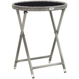 vidaXL 3-dijelni vrtni bistro set od poliratana i kaljenog stakla sivi | shoptok.hr