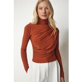  Women's Sandy Blouse with Tile Ruffle Detail Stand-Up Collar Cijene