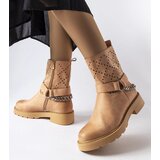 Gemre Beige openwork ankle boots with chain Procopio | ePonuda.com