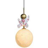  Dečiji luster na sajli ASTRONAUT 1xE27/60W/230V, prečnik 15 cm, zlatna/bež | Eponuda.com