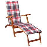 Maison Chic Ležalnik - Sončna ležalnik z naslonjalom za noge in blazino akacijev les, (22043365) | Shoptok.si