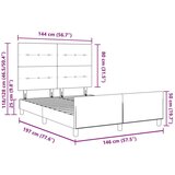  Temno sivo žametno posteljno ogrodje 140x190 cm, (22049514) | Shoptok.si