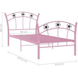 Okvir za krevet s nogometnim uzorkom ružičasti metal 90x200 cm | Eponuda.com
