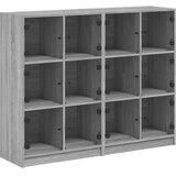  Regal za knjige s vratima siva boja hrasta 136x37x109 cm drveni | Eponuda.ba