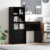 vidaXL Stol sa skladištem Crni hrast Konstruirano drvo | shoptok.hr