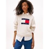 Tommy Jeans Pulover progasto bež / marine / rdeča / bela | Shoptok.si