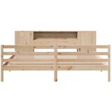 vidaXL Krevet s regalom za knjige bez madraca 200 x 200 cm od borovine | shoptok.hr