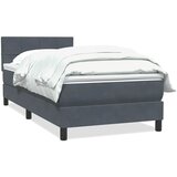 Box Spring krevet s madracem tamno sivi 80x210 cm baršun | shoptok.hr