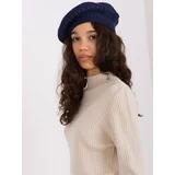 Fashion Hunters Navy blue women's beret with rhinestones