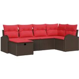  Set sofe 6 kom. Smeđa poliratan | shoptok.hr