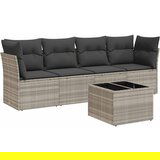 Maison Chic Seti vrtnega pohištva - Vrtna garnitura - Vrtni pohištvo set 5-delna z blazinami siv poli ratan, (21817303) | Shoptok.si