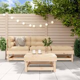 The Living Store Vrtna sedežna garnitura 4-delna z blazinami trdna borovina - Vrtna Sedežna Garnitura, (21474000) | Shoptok.si