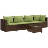  The Living Store Vrtna sedežna garnitura 5-delna z blazinami rjav poli ratan - Vrtna Sedežna Garnitura, (21461733) | Shoptok.si