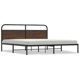 Maison Chic Kovinski Posteljni okvir - Dvoposteljna postelja - Zakonska postelja brez vzmetnice rjavi hrast 200x200 cm, (21694460) | Shoptok.si