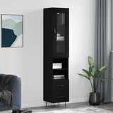 vidaXL Visoka omara črna 34,5x34x180 cm inženirski les | Shoptok.si