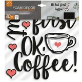 Okrasna nalepka But first coffee (31 x 34 cm, Črna) | Shoptok.si
