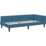  Kutni okvir kreveta s uzglavljem Plava 90 cm x 190 cm Baršun | shoptok.hr