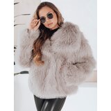 DStreet Damski krótki płaszcz futerko zimowy VALTENA szary | Shoptok.si