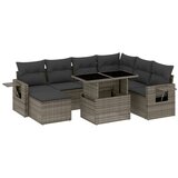 Maison Chic Seti vrtnega pohištva - Vrtna garnitura - Vrtni pohištvo set 8-delna z blazinami siv poli ratan, (21798277) | Shoptok.si