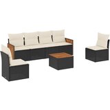  The Living Store Vrtna sedežna garnitura 7-delna z blazinami črn poli ratan - Vrtna Sedežna Garniture, (21452674) | Shoptok.si