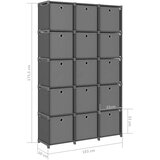 vidaXL Police za izlaganje s 15 kutija od tkanine 103x30x175,5 cm sive | shoptok.hr