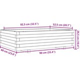  Vrtna sadilica voštano smeđa 90 x 60 x 26,5 cm masivna borovina | shoptok.hr