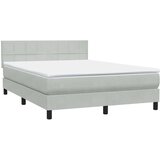  s oprugama i madracem svjetlosivi 160x210 cm baršunasti | shoptok.hr