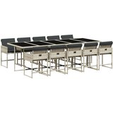  The Living Store Vrtna jedilna garnitura 11-delna z blazinami sv. siv PE ratan - Vrtna Jedilna Garnitura, (21451749) | Shoptok.si