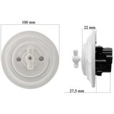 Reblig - Porcelanska retro prigu&amp;scaron;iva okretna sa okvirom 250V/10A bela Slike