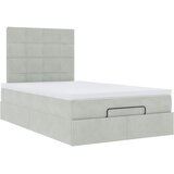  Okvir za krevet s madracima svjetlosivi 120x190 cm baršunasti | shoptok.hr