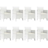  vrtni set za malico 9-delni Bela PE ratan Ergonomsko, (22067830) | Shoptok.si