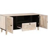 vidaXL TV ormar s ladicama Bijelo 105 x 33 x 46 cm masivno drvo manga | shoptok.hr