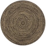  Ručno rađeni tepih od jute crne i prirodne boje 150 cm | shoptok.hr