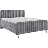 MID.YOU POSTELJA Z VZMETNICO 140 cm x 200 cm , les, tekstil, leseni material siva | Shoptok.si
