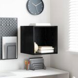 vidaXL Ormar za Zid Crni hrast 37 x 37 x 37 cm Konstruirano drvo | shoptok.hr