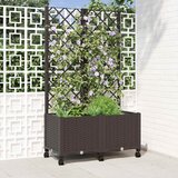  Vrtni saksija s rešetkom i kotačima Smeđa 80 x 40 x 146 cm PP | shoptok.hr