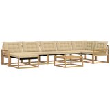  Set vanjskih sofa 8 kom. Bijela i bež Čvrsto drvo akacije | shoptok.hr