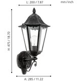 Eglo 79267 - Spoljašnja zidna svetiljka NAVEDO 1xE27/60W/230V IP44 | Eponuda.com