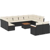  13-dijelni set vrtnih sofa s jastucima poliratan crni | shoptok.hr