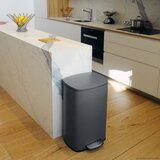 Spirella Temno siv jeklen koš za smeti s pedalom 50 l Akira – | Shoptok.si