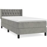 The Living Store Box spring postelja z vzmetnico svetlo siva 100x200 cm žamet - Box Spring Postelja, (21490761) | Shoptok.si